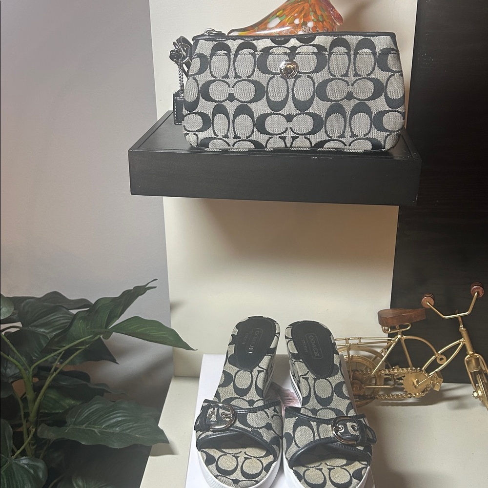 Like new Coach Monogram Black and White Mules. Open to offers!! - Picture 2 of 6
